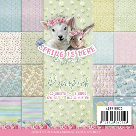 Amy Design Paperpack Papier Set Spring is Here 23 tlg. 15,2x15,2cm 