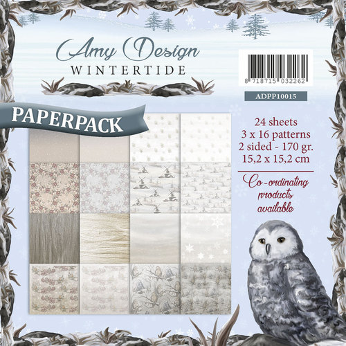 Amy Design Paperpack Papier Set Wintertide 23 tlg. 15,2x15,2cm 