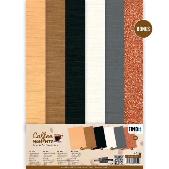 Leinenkartonpack - DIN A4 - Yvonne Creations - Berries Beauties - Coffee Moments - A4 – 250gr - 