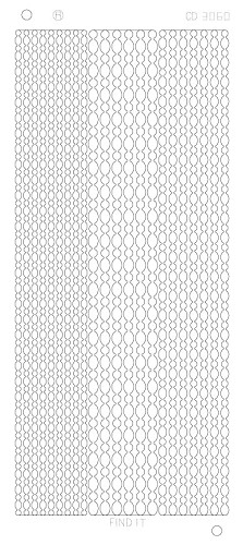 Spiegel-Stickerbogen Punkt Linien Platinum 100 x 230mm Silber