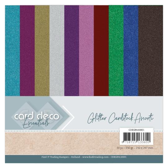 Card Deco Micro-Glitterkarton DIN A4  230g/m²  - 10 Bögen sortiert 