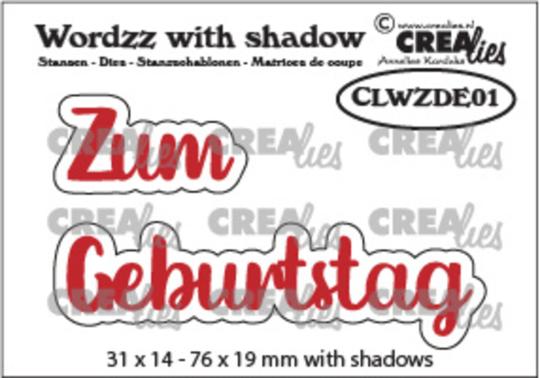 CREAlies Stanzschablone mit Rahmen Text Deutsch Set: Zum Geburtstag 4tlg 