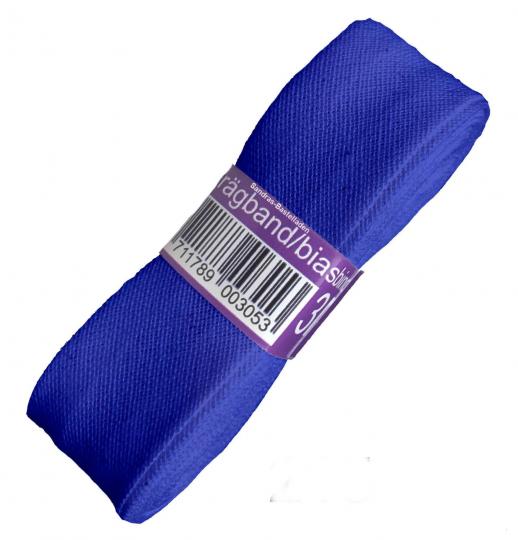 Schrägband / Einfassband Baumwolle Uni gefalzt 3m x 20mm 215-Royalblau