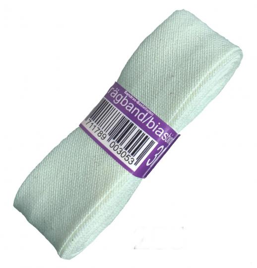 Schrägband / Einfassband Baumwolle Uni gefalzt 3m x 20mm 285-Mintgrün