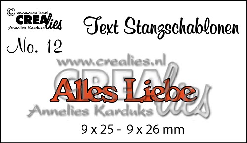 CREAlies Stanzschablone Text Deutsch Set: Alles Liebe 1tlg 