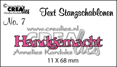 CREAlies Stanzschablone Text Deutsch Set: Handgemacht 1tlg 