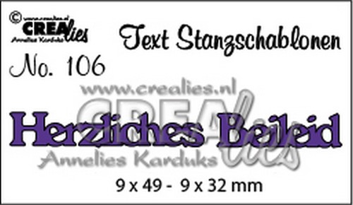 CREAlies Stanzschablone Text Deutsch Set: Herzliches Beileid 