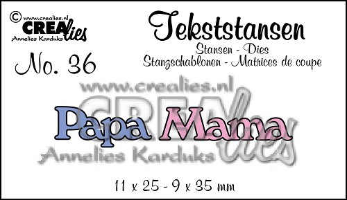 CREAlies Stanzschablone Text Deutsch Set: Papa Mama 1tlg 