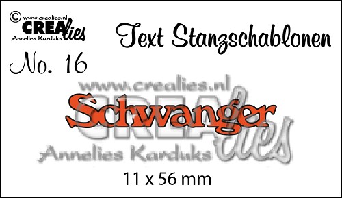 CREAlies Stanzschablone Text Deutsch Set: Schwanger 1tlg 