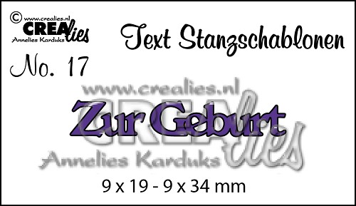 CREAlies Stanzschablone Text Deutsch Set: Zur Geburt 1tlg 