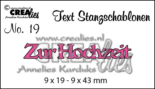 CREAlies Stanzschablone Text Deutsch Set: Zur Hochzeit 1tlg 