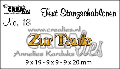 CREAlies Stanzschablone Text Deutsch Set: Zur Taufe 1tlg 