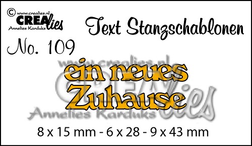 CREAlies Stanzschablone Text Deutsch Set: ein neues Zuhause 