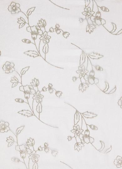 CREApop® Deko-Stoff 29 cm/1 m Glimmer-Blumen silber 