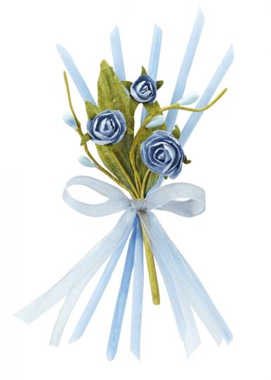 CREApop® Rosen mit Band, blau - 13cm 