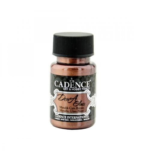 Cadence Dora Glas & Porzellanfarbe Glitzer-Metallic - 50ml Kastanien Braun Kastanien Braun