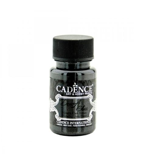 Cadence Dora Glas & Porzellanfarbe Glitzer-Metallic - 50ml Schwarz Schwarz