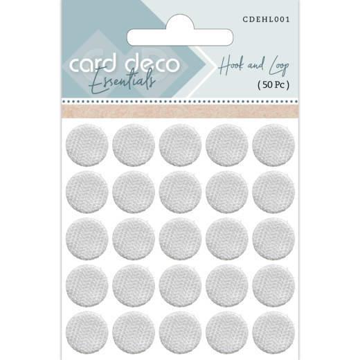 Card Deco Essentials Klettverschlüsse - 50 Klettpunkte, Ø 20mm, weiß 