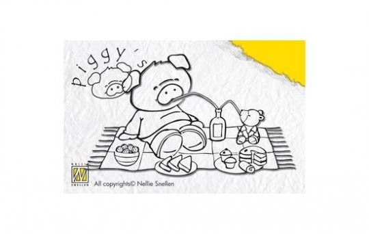 Clear Stempel Set  piggy's Picknick 10X6,5CM 