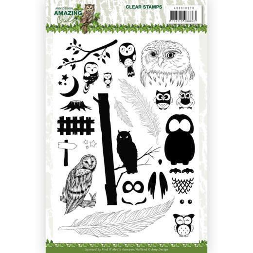 Clearstempel A5 - Amy Design - Amazing Owls - Eulen 