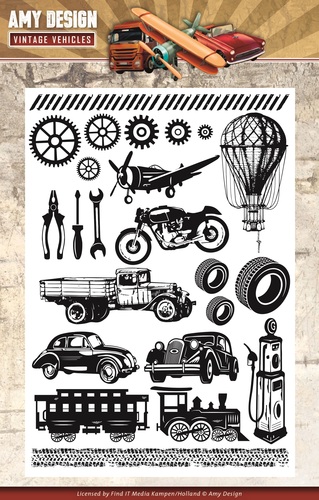 Clearstempel A5 - Amy Design - Vintage Vehicles 
