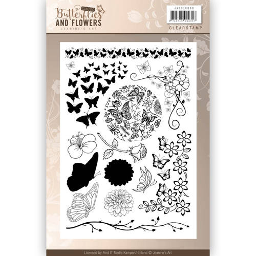 Clearstempel A5 - Jeaninnes Art - Butterflies and Flowers 