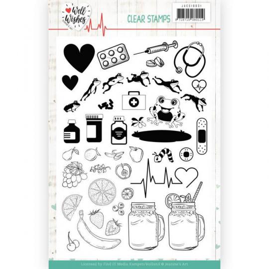 Clearstempel A5 - Jeaninnes Art - Well Wishes - Gute Besserung 