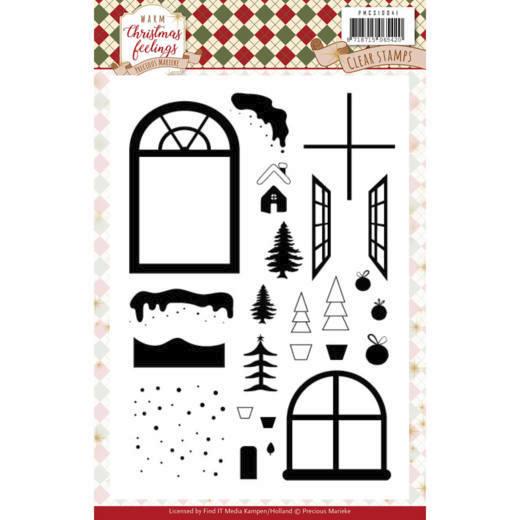 Clearstempel A5 - Precious Marieke - Warm Christmas Feelings - Winterfenster 