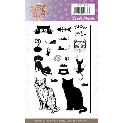 Clearstempel A6 - Amy Design - Cats World - Katzen 