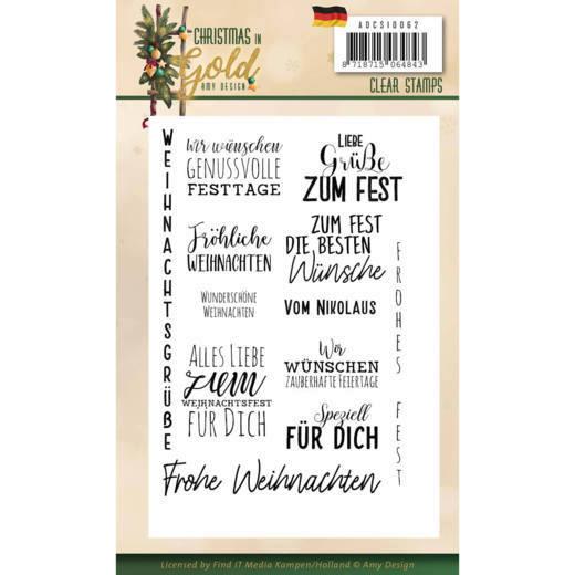 Clearstempel A6 - Amy Design - Christmas in Gold - Deutsche Texte 