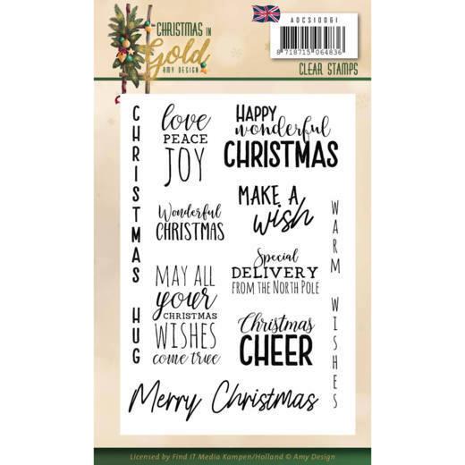 Clearstempel A6 - Amy Design - Christmas in Gold - Englische Texte 