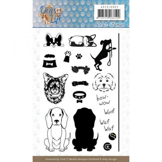 Clearstempel A6 - Amy Design - Dog's Life - Hunde 