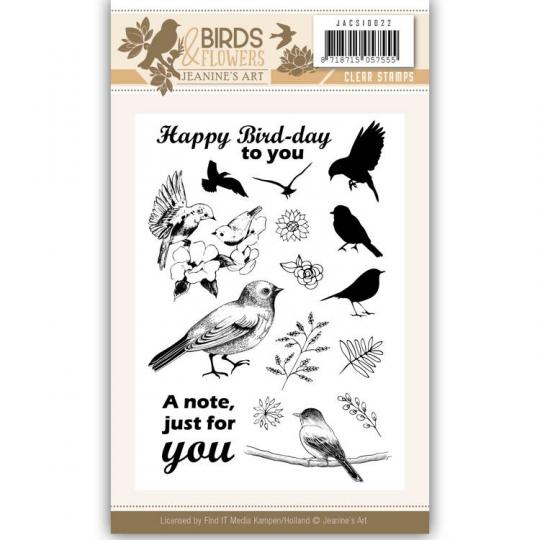 Clearstempel A6 - Jeaninnes Art - Birds and Flowers 