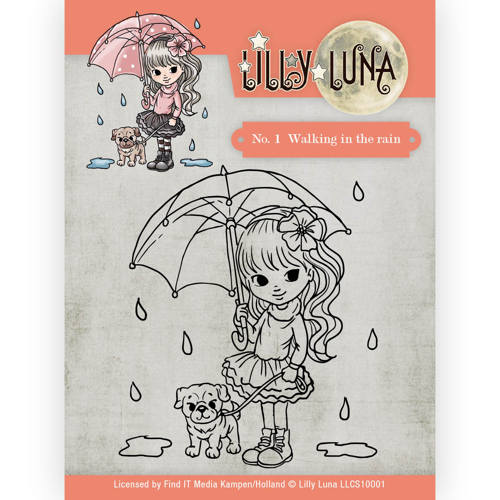 Clearstempel A7 - Lilly Luna - No.1 Walking in the rain 