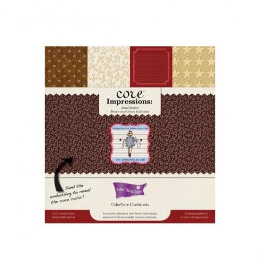 ColorCore Cardstock Impressions JBS brown & cream / 20 Bögen, 30,5x30,5cm 