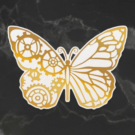 Couture Creations Stanz- & Heißfolienstempel - Steampunk Schmetterling 