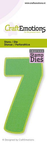 CraftEmotions Impress Stempel & Stanzschablone - Zahlen 7 7