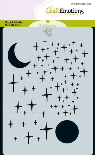 CraftEmotions Mask Stencil / Schablone Angel & Bear - Sterne und Mond Carla Creaties 