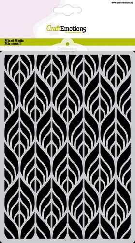 CraftEmotions Mask Stencil / Schablone Blätter Art Deco A5 