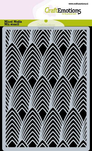 CraftEmotions Mask Stencil / Schablone Blätter Art Deco A6 