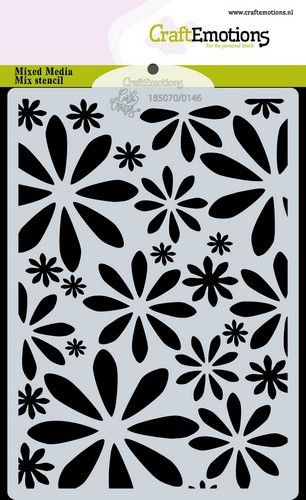 CraftEmotions Mask Stencil / Schablone Bugs & flowers - Blumen A6 Carla Creaties 