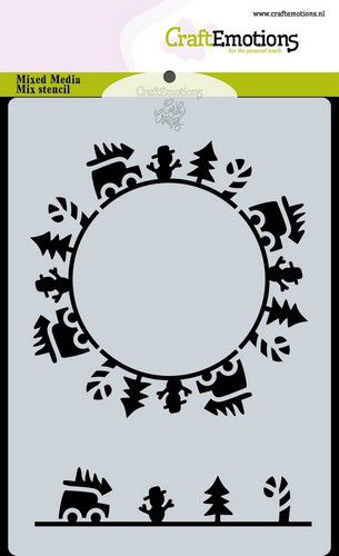 CraftEmotions Mask Stencil / Schablone Christmas -circle cars Carla Creaties 