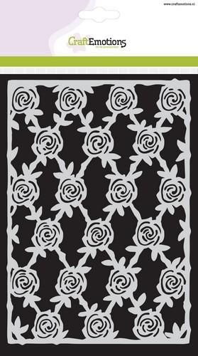 CraftEmotions Mask Stencil / Schablone High Tea Rose - Rosen Gitter A5 