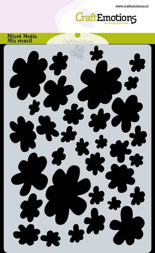 CraftEmotions Mask Stencil / Schablone Hintergrund Blumen A6 Carla Creaties 