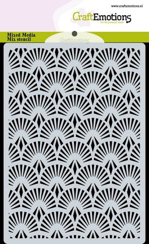 CraftEmotions Mask Stencil / Schablone Hintergrund Fächer A6 