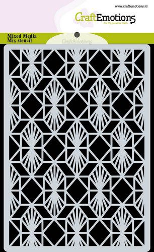 CraftEmotions Mask Stencil / Schablone Hintergrund Geometrisch A6 