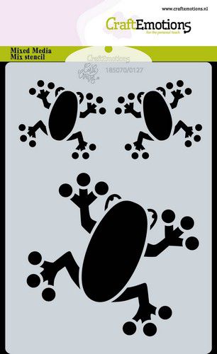 CraftEmotions Mask Stencil / Schablone Jungle - Frösche A6 Carla Creaties 