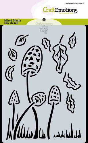 CraftEmotions Mask Stencil / Schablone Magic Forest - pilze Carla Creaties 