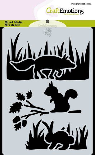 CraftEmotions Mask Stencil / Schablone Magic Forest - tiere Carla Creaties 