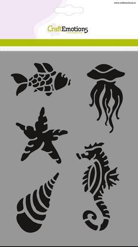 CraftEmotions Mask Stencil / Schablone - Meerestiere A5 